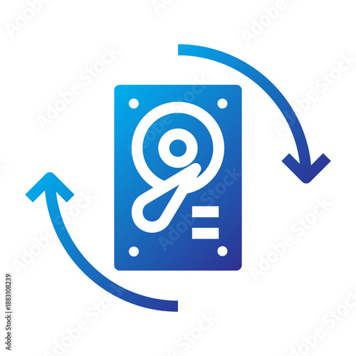 Gradient icon of hard drive recovery