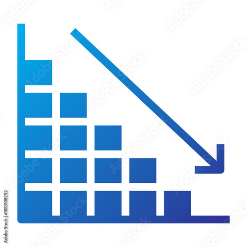 Gradient icon of downward trend