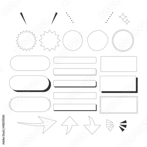 A collection of simple line-style frames