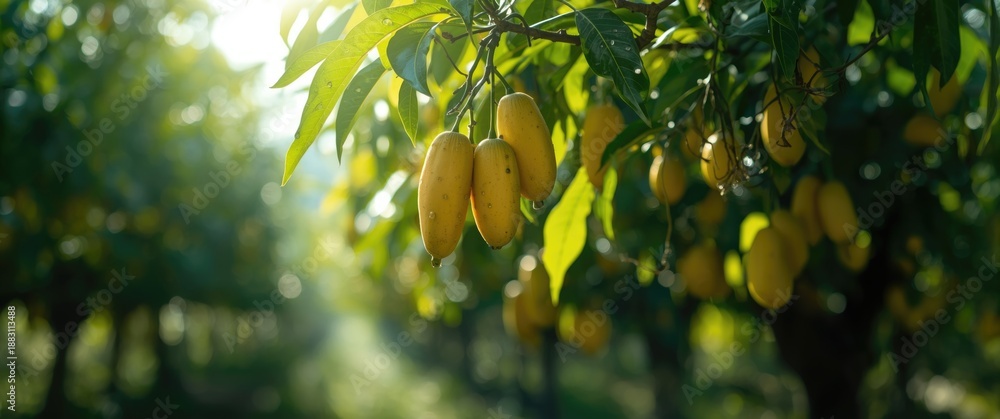 Obraz premium Longan Orchards in Close-Up - Tropical Fruit Young Longan in Thailand