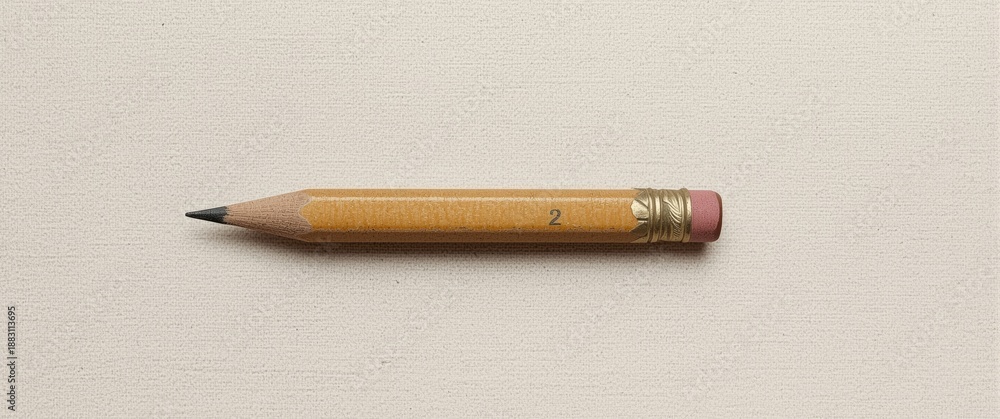 Obraz premium Depiction of a used-up number 2 pencil in still life