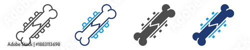fracture bone icon set multiple style