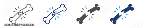 broken bone icon set multiple style