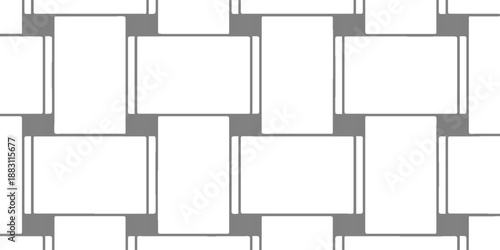 Abstract Rectangular Brick Pattern Background With White Tiles On A Gray Masonry Wall