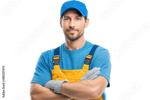 Window Cleaner Professional Worker Isolated White Transparent Background