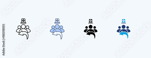 Response Team Multiple Icon Illustration Vector