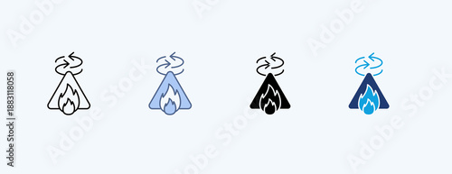 Disaster Simulation Multiple Icon Illustration Vector