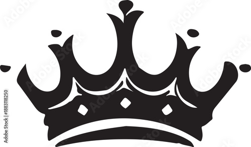 Black crown vector silhouette illustration a symbol of royalty and power
