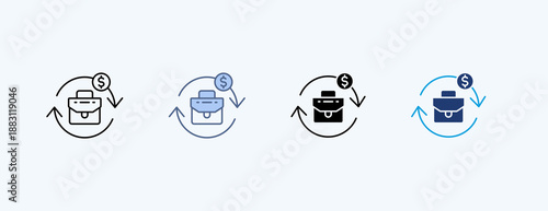 Business Restoration Multiple Icon Illustration Vector