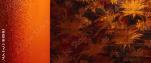 Orange wall painting design