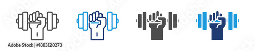 dumbbell icon set multiple style