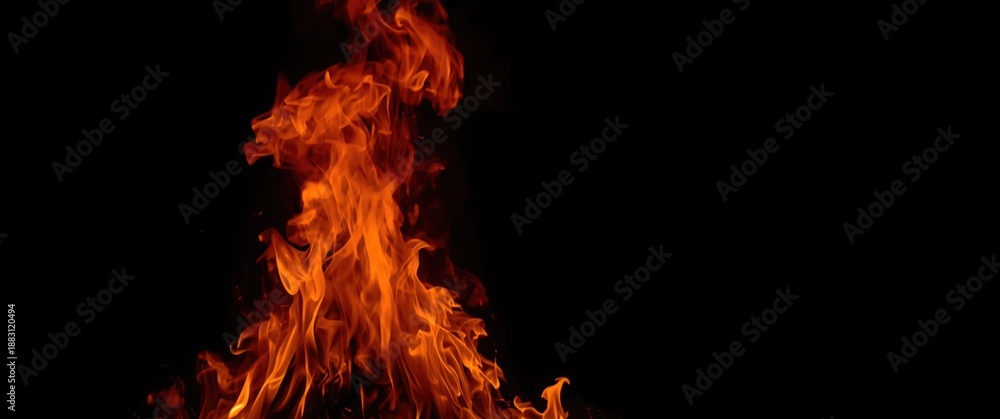 Obraz premium Fire and flames against a black backdrop