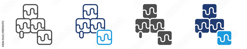Obraz premium ice cube icon set multiple style