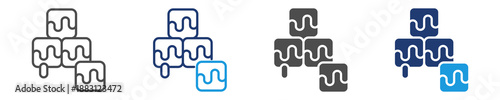 ice cube icon set multiple style