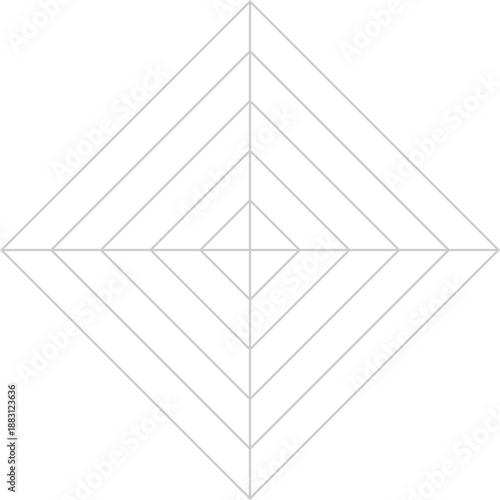 四角形のレーダーチャートの背景、クモの巣状のグラフ