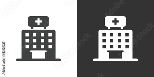 Hospital Building icon. Solid glyph series icon