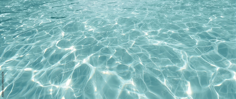 Obraz premium Sun-reflected water texture overlay for photos or mockup, including organic light gray drop shadow and wave refraction caustic effect, with a long banner and empty space
