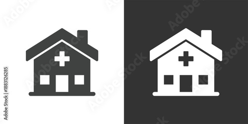 Health Clinic icon. Solid glyph series icon