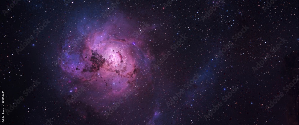 Fototapeta premium Open cluster of stars and Colored nebula in the universe