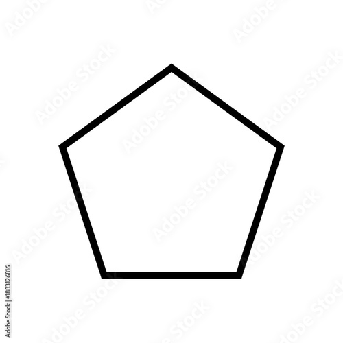 Black pentagon geometric shape outline icon