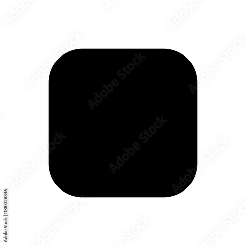Black square icon with rounded corners minimalist geometric shape