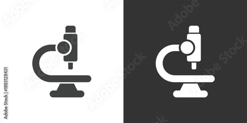 Laboratory Microscope icon. Solid glyph series icon