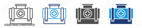 first aid kid icon set multiple style