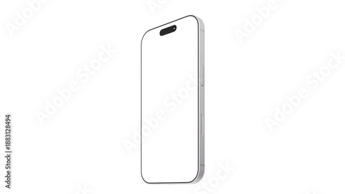 Silver dual Phone with transparent screen and background. Mockup for web design, app, and presentation
