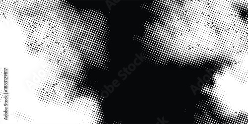 Modern Black and white squared pixels. Abstract glitchy 8 bit video game backdrop. Vector comic bitmap dither screen tone overlay. Modern