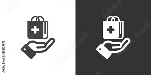 Pharmaceutical and Medicine Delivery Service icon. Solid glyph series icon