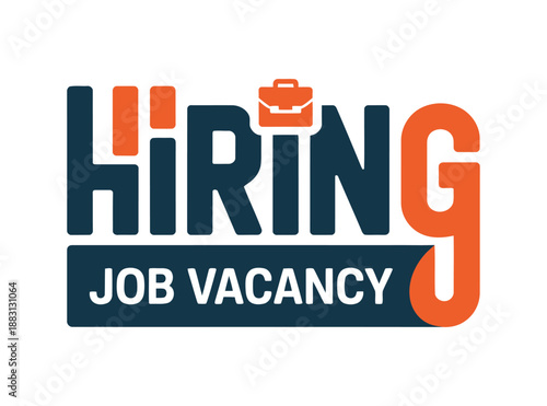 A hiring sign with a job vacancy announcement on a white background