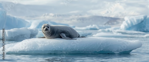 Seal resting on an iceberg © AkuAku