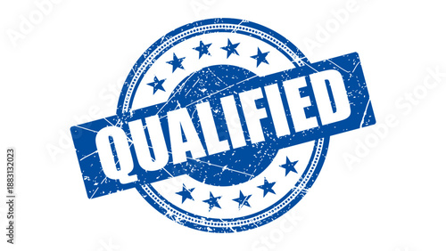 Qualified stamp with grunge texture