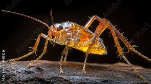 Wallpaper Mural Close up view of an amber colored insect preserved in translucent resin showing intricate details of its body and legs Torontodigital.ca