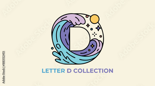  D typography, D letter, D logo