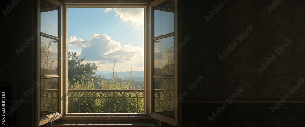 Obraz premium Lovely view of the outdoors through the window placement