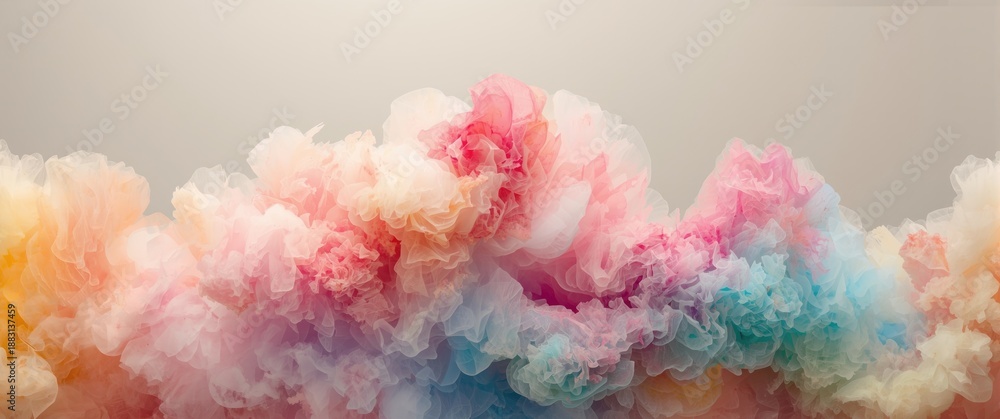 Fototapeta premium Multicolored ink watercolor abstract clouds illustration