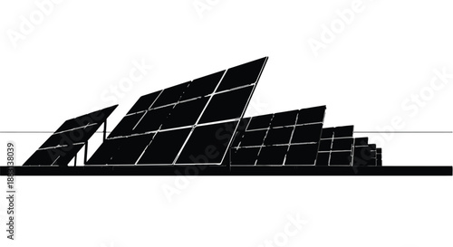 solar panels on white background