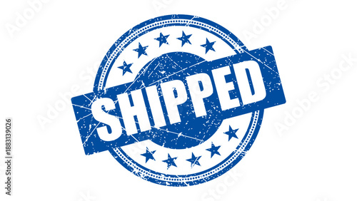 Shipped stamp with grunge texture