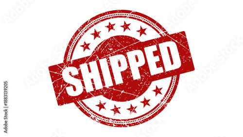 Shipped stamp with grunge texture