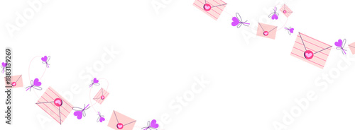 Romantic Love Letters Border