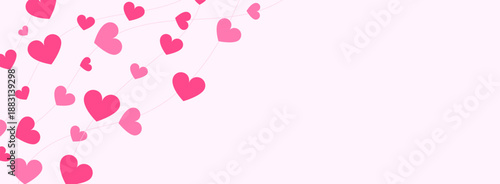 Romantic Hearts Wave Border Background