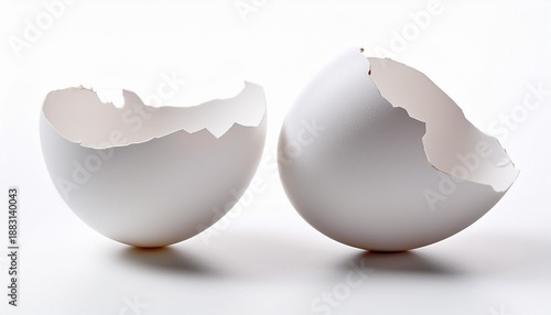 White Egg Shell On A White Background