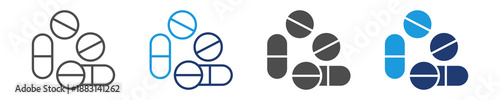 drug icon set multiple style