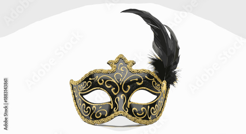 Gold Masquerade Ball Mask.