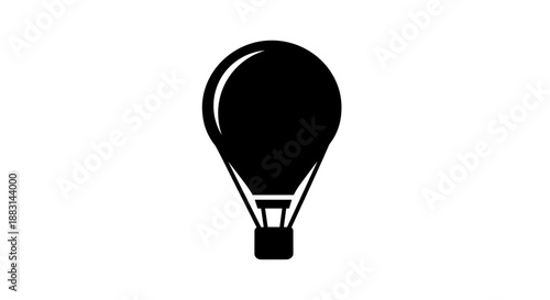 Hot air balloon simple icon.
