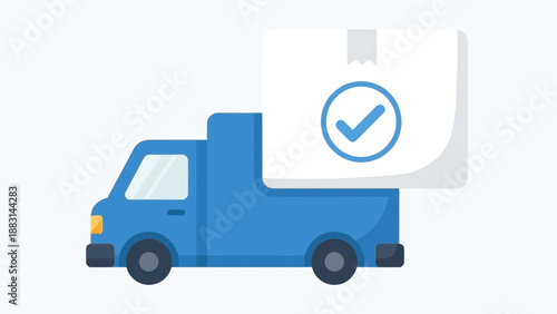 Online Delivery Service Icon Illustrating Successful Shipment And Logistics Solutions
