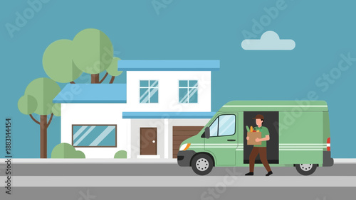 Online Food Delivery Service Offering Groceries to Residential Homes in Suburban Areas