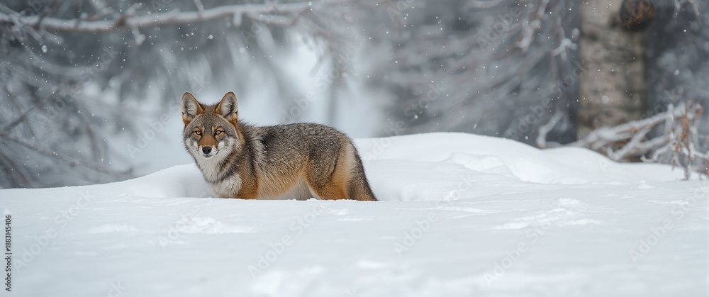 Fototapeta premium Hunter coyote on the prowl