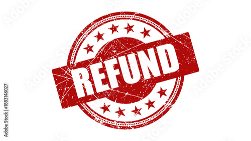 Refund stamp with grunge texture